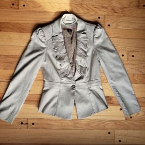 Ruffled Tan Blazer- White House Black Market